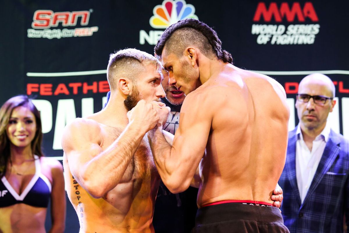 Lance Palmer and Alexandre Almeida square off in the WSOF 26 main event Friday night.