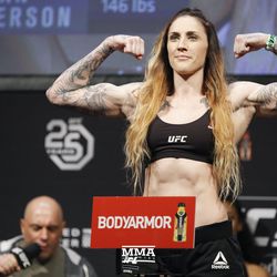 Megan Anderson poses at UFC 225 weigh-ins.