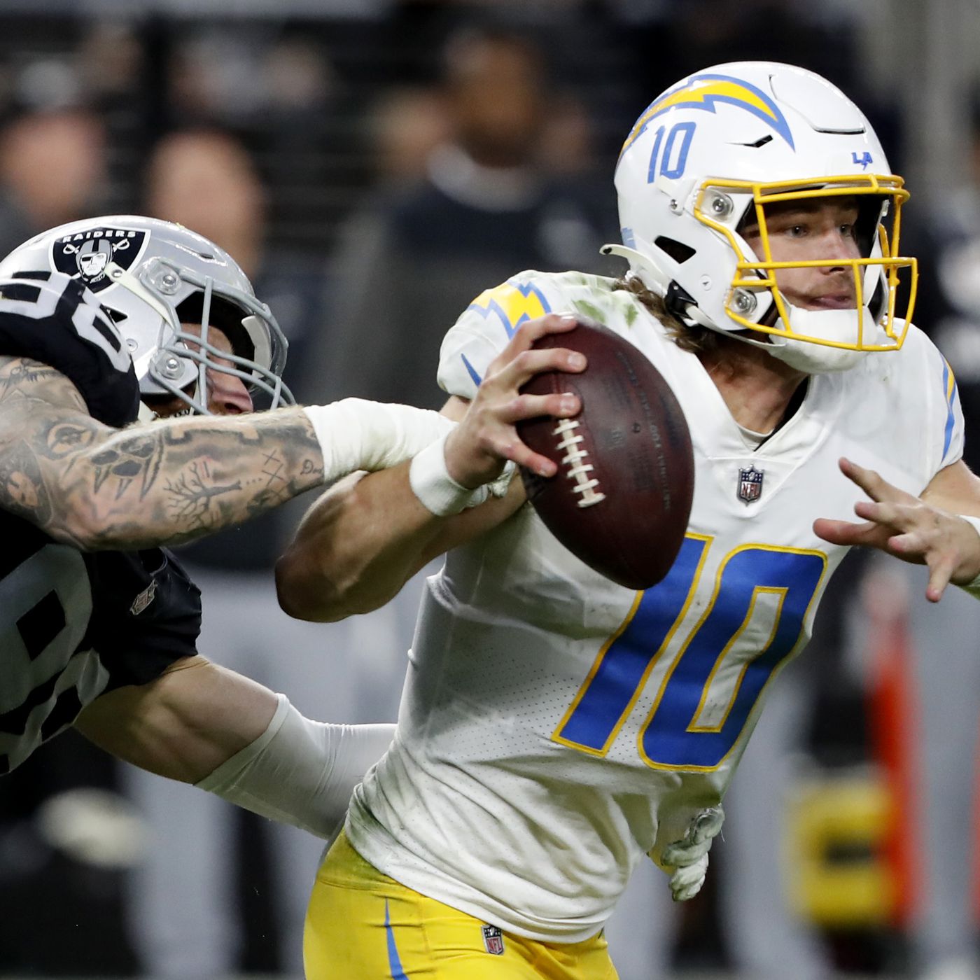 Week 13 Final Score: Chargers 20 - Raiders 27. Chargers now 6-6
