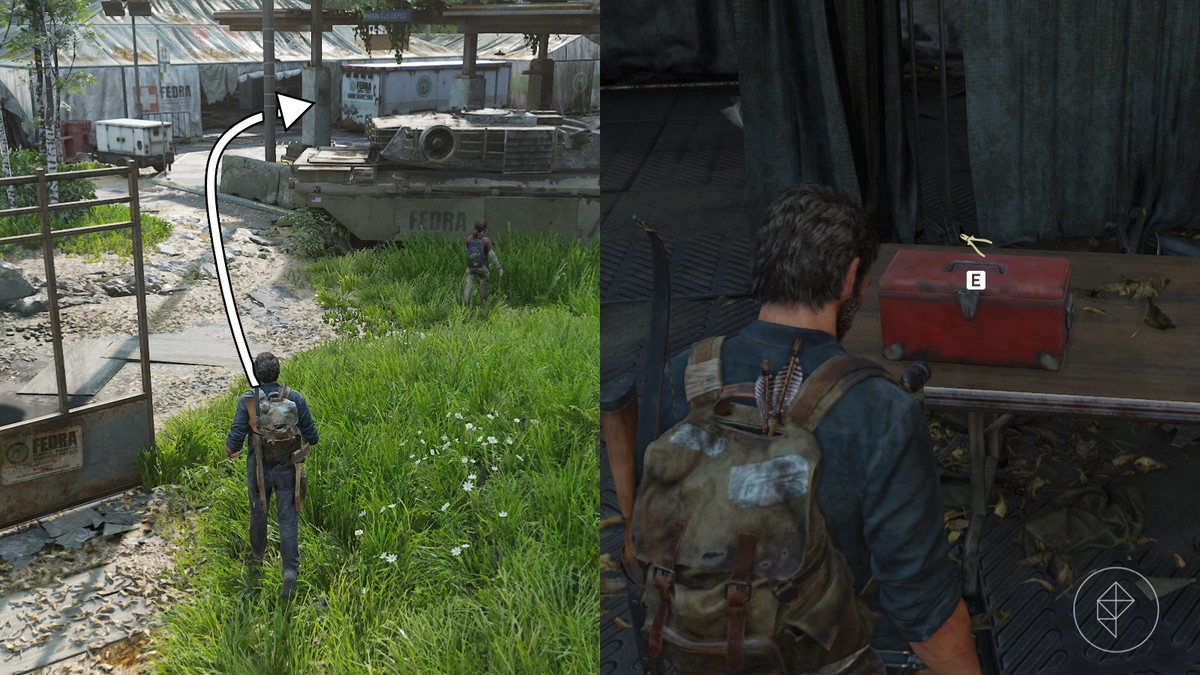 Tools level 5 location in the Highway Exit section of the Bus Depot chapter in The Last of Us Part 1