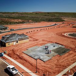 New homes are constructed in St. George on Wednesday, April 17, 2019.