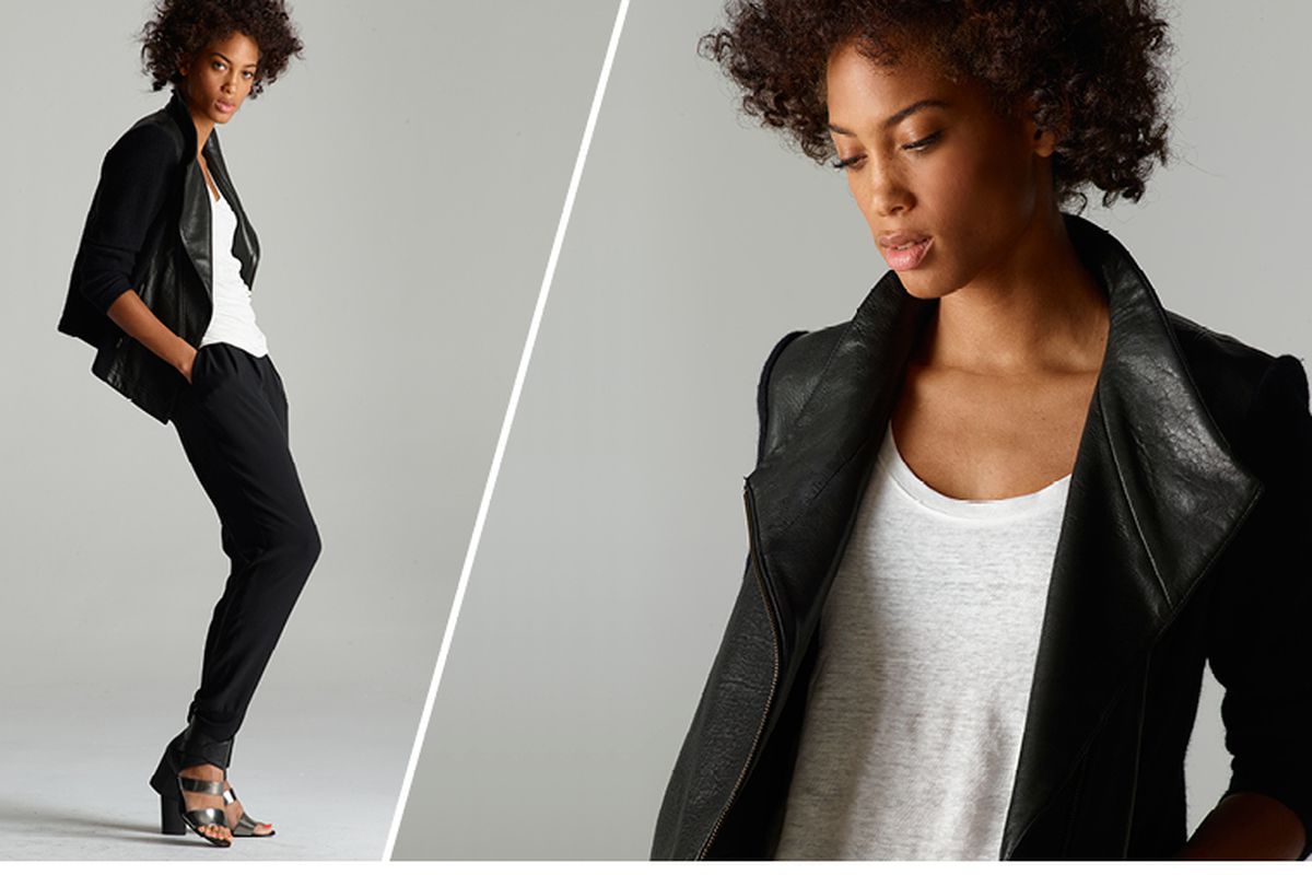 An Eileen Fisher look. Photo via <a href="http://sf.racked.com/archives/2013/11/19/eileen-fisher-has-an-edgy-new-project-at-bloomingdales.php">Racked SF</a>