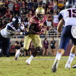 Samford at Florida State: Sophomore Running Back Cam Akers looks for running room against the bulldogs.
