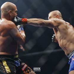 Chuck Liddell connects against Tito Ortiz.
