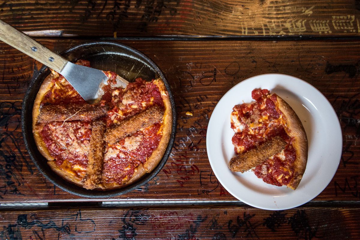 Deep dish pizza from Gino’s East