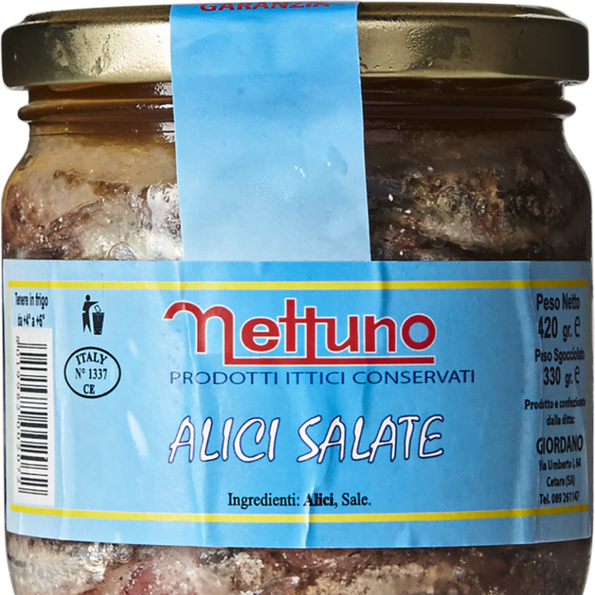 A jar of Nettuno anchovies