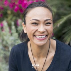 Michelle Waterson poses for a photo at UFC on FOX 29 media day Thursday in Phoenix.