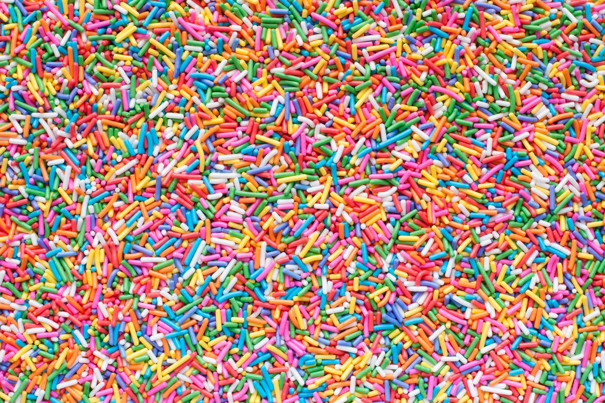 Multicoloured sugar sprinkles