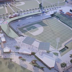 Rendering of what the ballpark will look like when completed