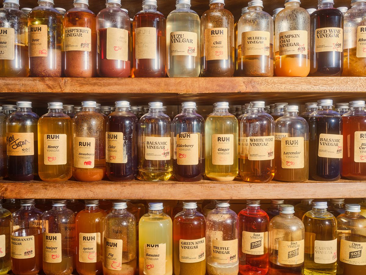 A wall of vinegars