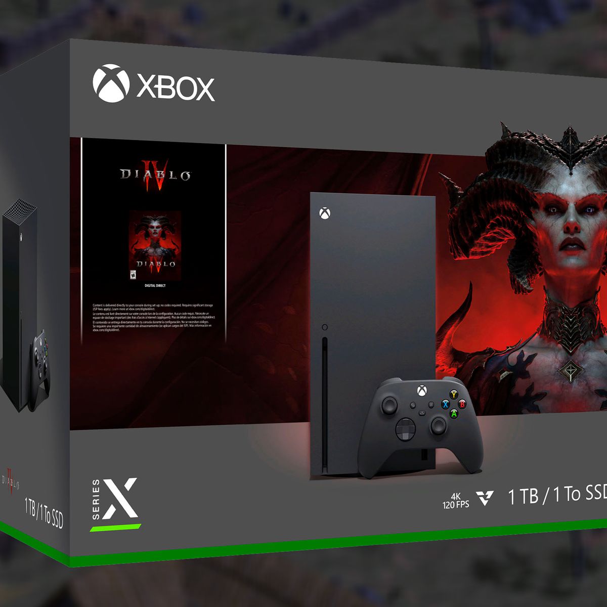 A stock photo of the Xbox Series X / Diablo 4 bundle