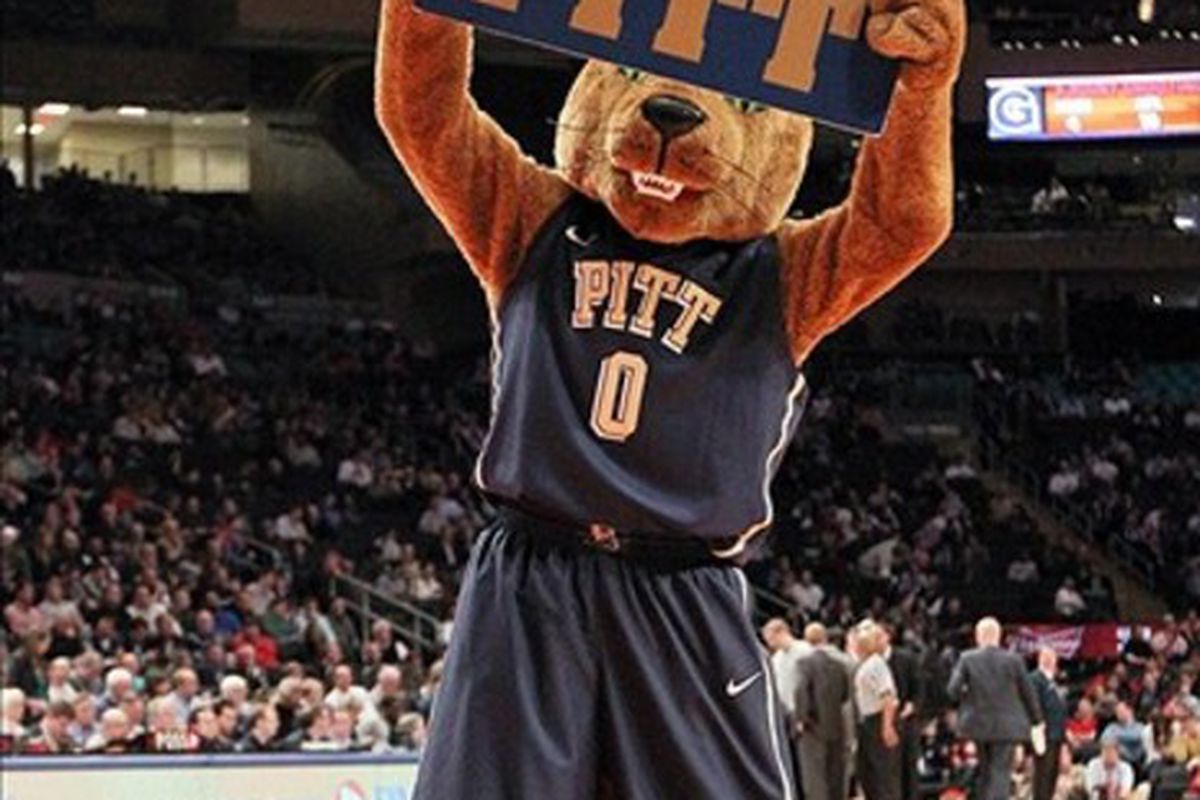 Mar 7, 2012; New York, NY, USA; Pittsburgh Panthers mascot performs during the second half of the second round against the Georgetown Hoyas at the Big East Tournament held at Madison Square Garden.  Mandatory Credit: Anthony Gruppuso-US PRESSWIRE