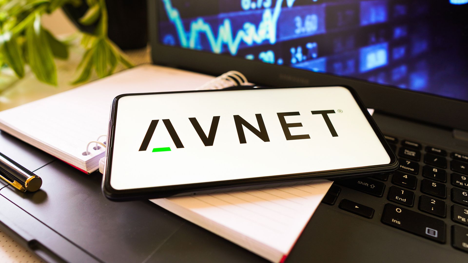 In this photo illustration, the Avnet Inc. logo is displayed...