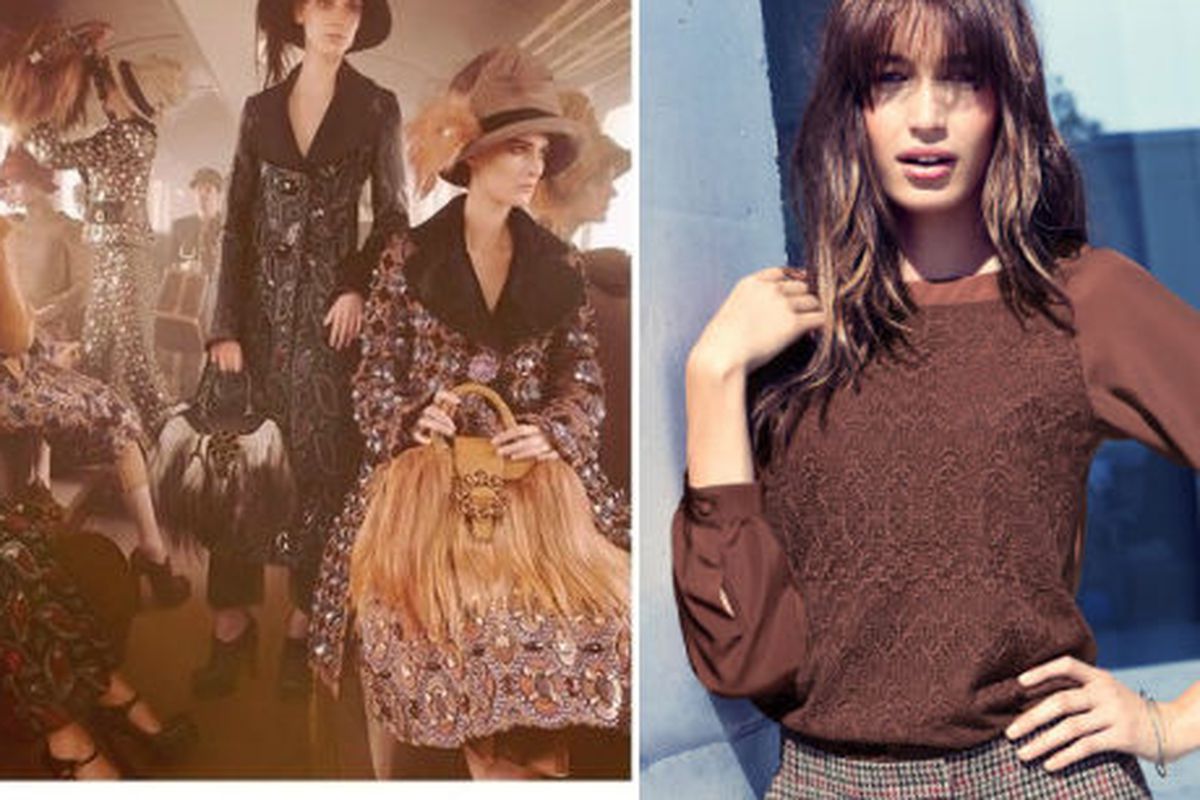 Louis Vuitton's fall 2012 ad and a blouse from H&amp;M