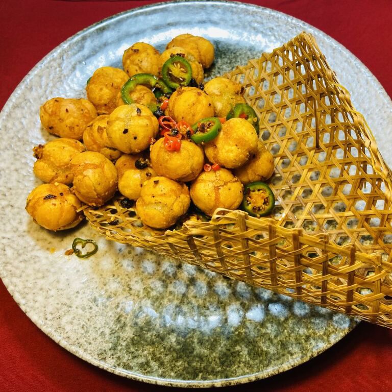 Fried glutinous rice balls from Wojia Hunan Cuisine