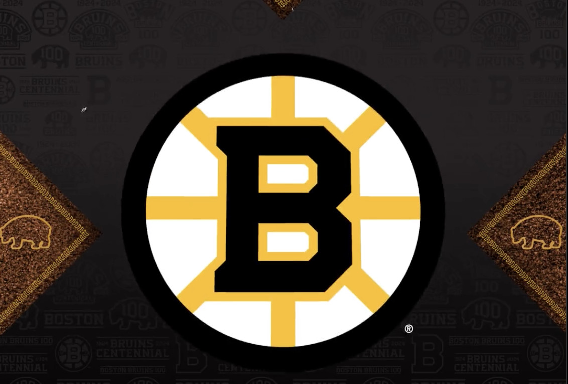 Spoked B logo of the Boston Bruins in a light-background color scheme