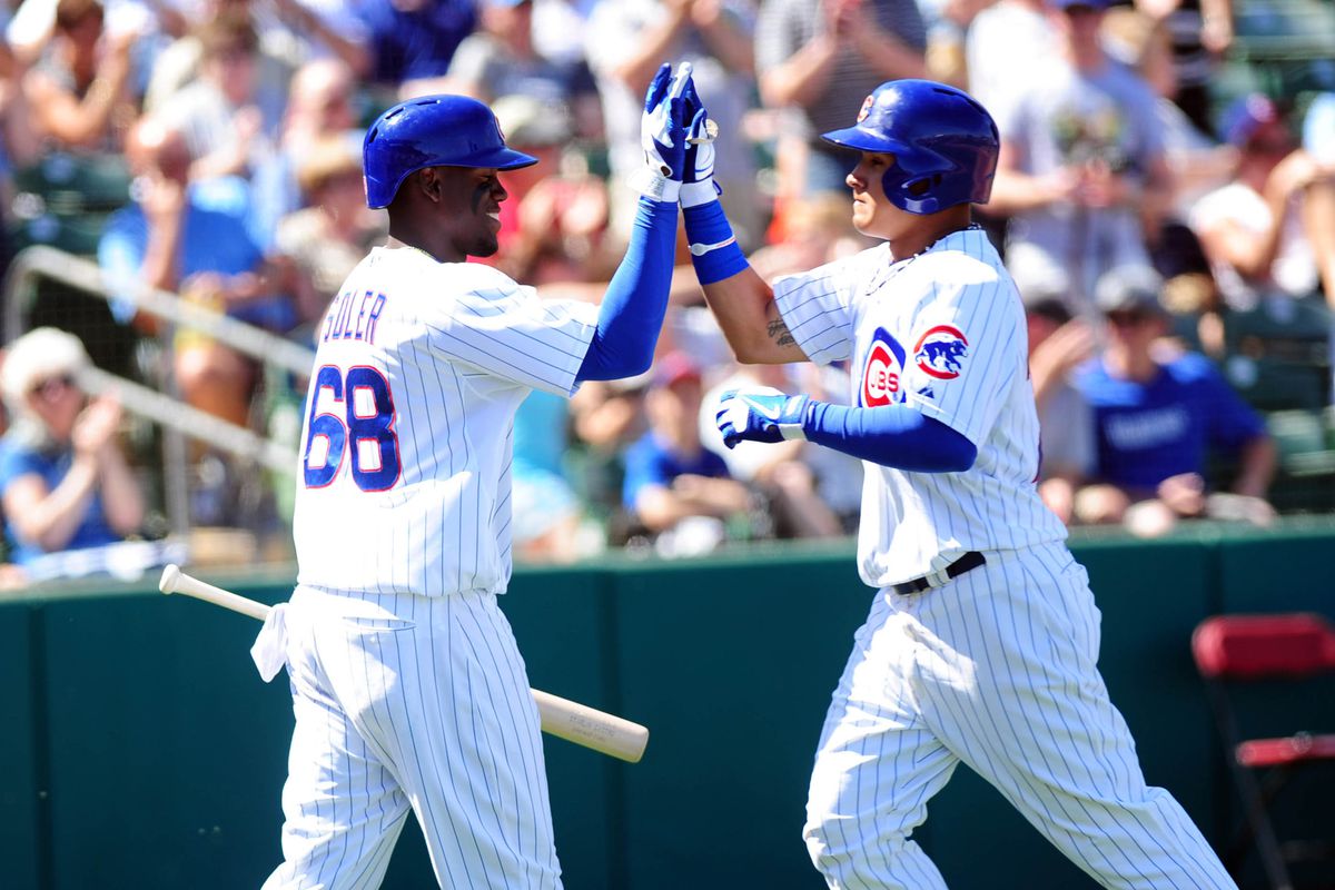 Could players like Jorge Soler (left) and Javier Baez (right) be the return in a prospect swap between the Marlins and Cubs?