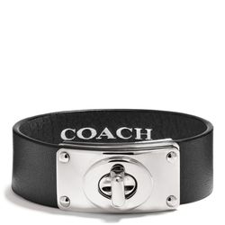 <a href="http://f.curbed.cc/f/Coach_111913_Turnlock">Small Leather Turnlock Plaque Bracelet</a>, $88