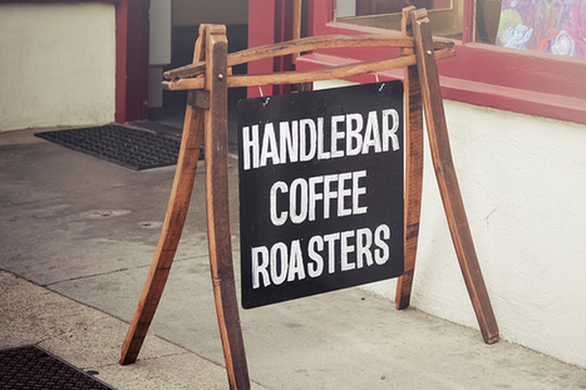 Outside Handlebar Coffee Roasters, Santa Barbara. 