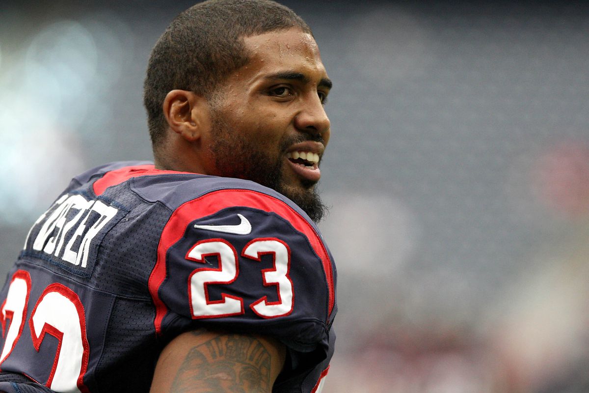 August 30, 2012; Houston, TX, USA; Houston Texans running back Arian Foster (23) warms up before a preseason game against the Minnesota Vikings at Reliant Stadium. Mandatory Credit: Troy Taormina-US PRESSWIRE