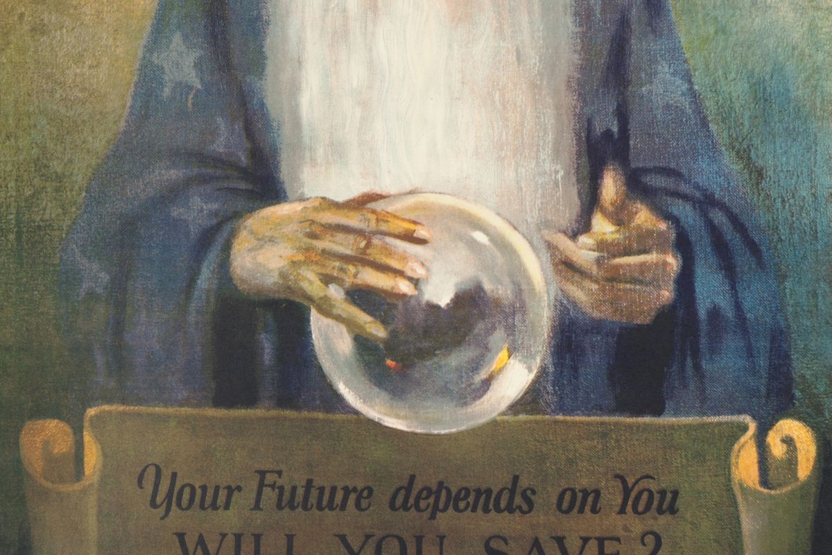 1920s American Banking Poster, Your Future Depends on You, Will you save?