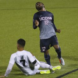 The UConn Huskies take on the Providence Friars in a men’s college soccer game at Chapey Field at Anderson Stadium in Providence, RI on October 2, 2018.