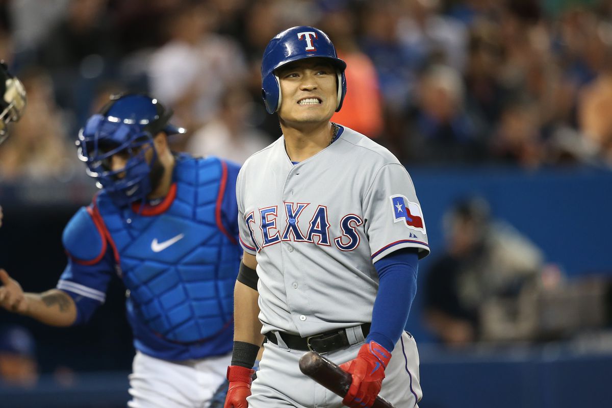 Shin-Soo Choo grimaces after realizing he has the worst contract in professional sports
