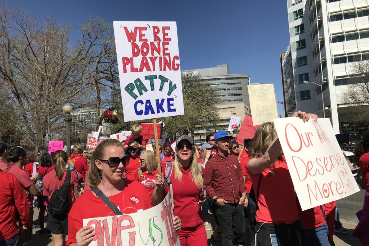 Colorado teachers rallied for more education funding on April 27, 2018.