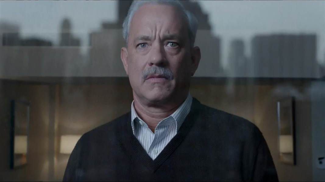 Tom Hanks as Sully window reflection