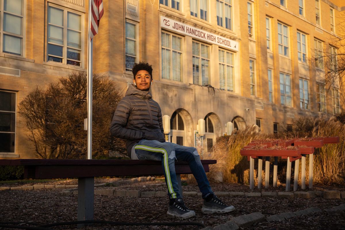 Cortez Stewart, 17, a senior at John Hancock College Preparatory High School, says school names are “just another reminder” of the gap between America’s ideal vision of itself and reality.