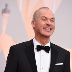 Michael Keaton arrives at the Oscars on Sunday, Feb. 22, 2015, at the Dolby Theatre in Los Angeles. 