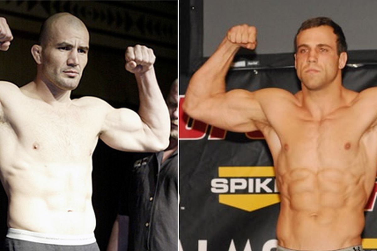 UFC 146's Glover Teixeira (left) vs. Kyle Kingsbury (right). 