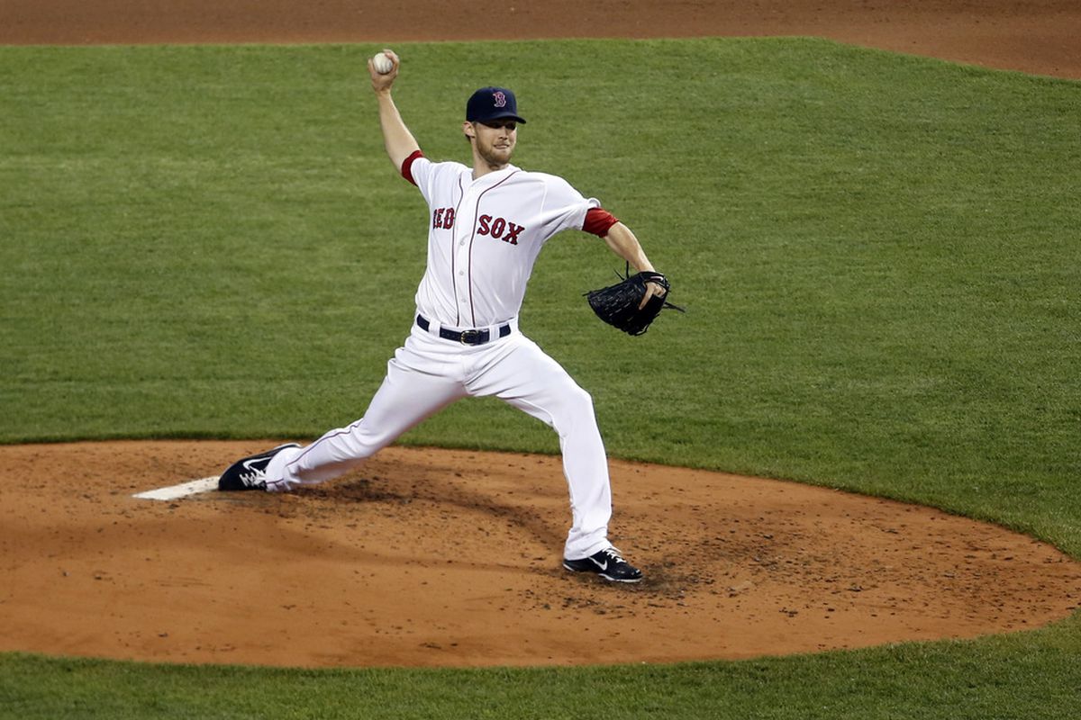 Boston, MA USA; Boston Red Sox starting pitcher Daniel Bard (51) throws a pitch in the fourth inning against the Detroit Tigers at Fenway Park. Mandatory Credit: David Butler II-US PRESSWIRE