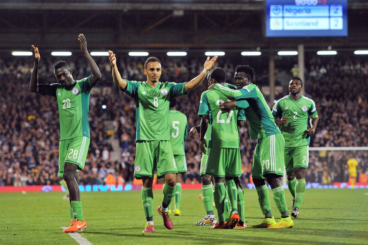 Nigeria's striker Peter Odemwingie thanks the fans.