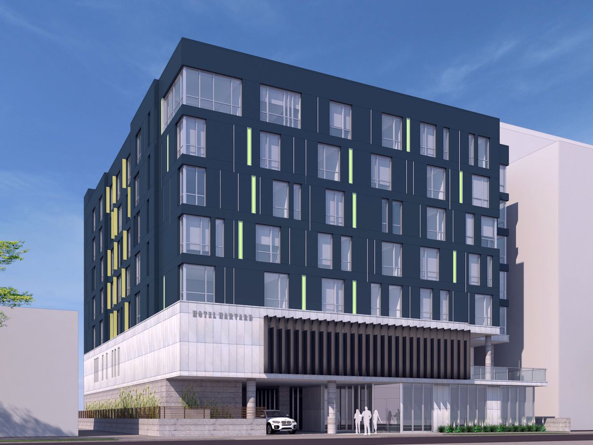 Rendering of proposed Harvard Boulevard hotel