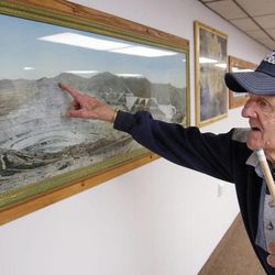 "Tex" Dick Walters, retired shovel operator with Kennecott, talks about the Kennecott  Utah Copper's Bingham Canyon Mine in Copperton Township  Friday, April 12, 2013. 
