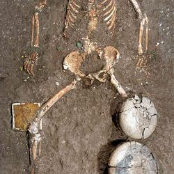Skeletal remains of a woman who was found right outside a recently discovered tomb in the ancient city of Chiapa de Corzo, Chiapas, Mexico. Archaeologists believe this is one of the oldest pyramid tombs in Mesoamerica, dating back nearly 2,700 years.