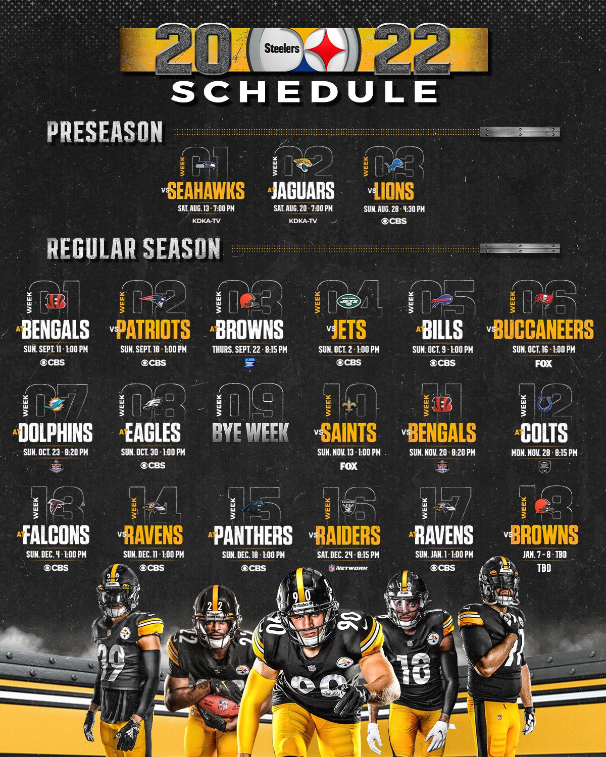 steelers games this year