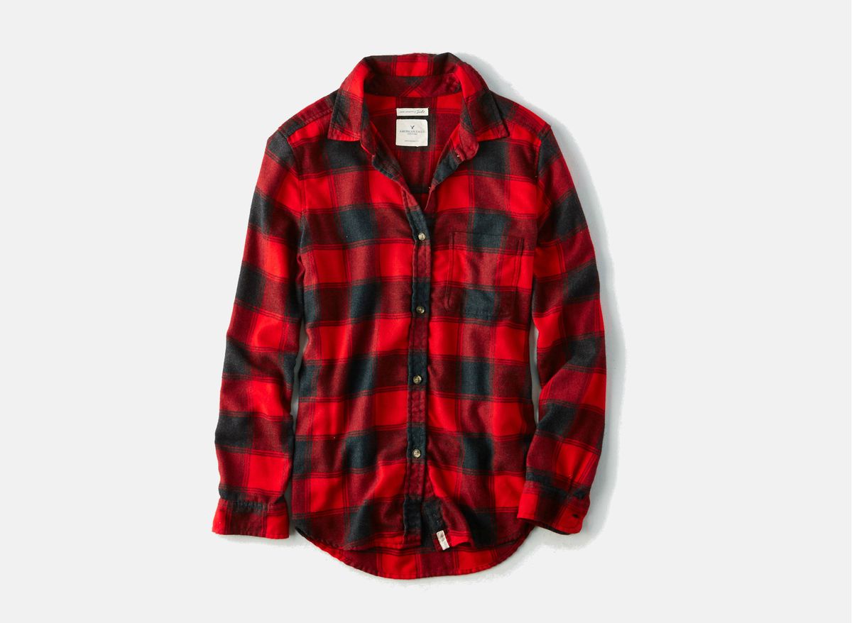 A red flannel shirt