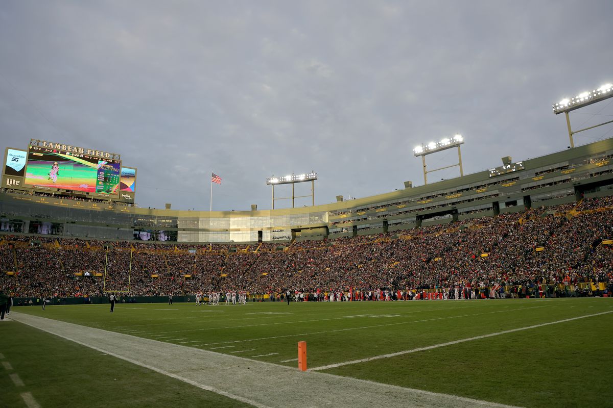 A general view during the game between the Cleveland Browns and the Green Bay Packers at Lambeau Field on December 25, 2021 in Green Bay, Wisconsin.
