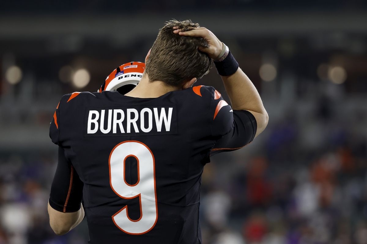 Joe Burrow #9 of the Cincinnati Bengals warms up prior to the start of the game against the Buffalo Bills at Paycor Stadium on January 2, 2023 in Cincinnati, Ohio.