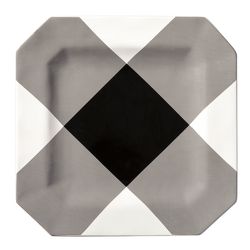 Ceramic Serving Tray in Black/White Plaid, $30