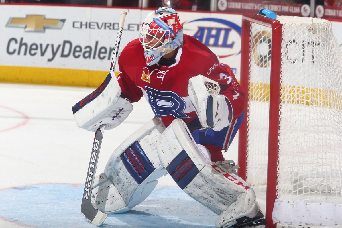 Michael McNiven guards the goal for the Laval Rocket