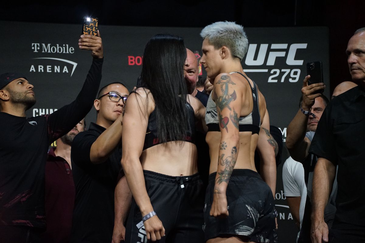 Irene Aldana and Macy Chiasson at UFC 279