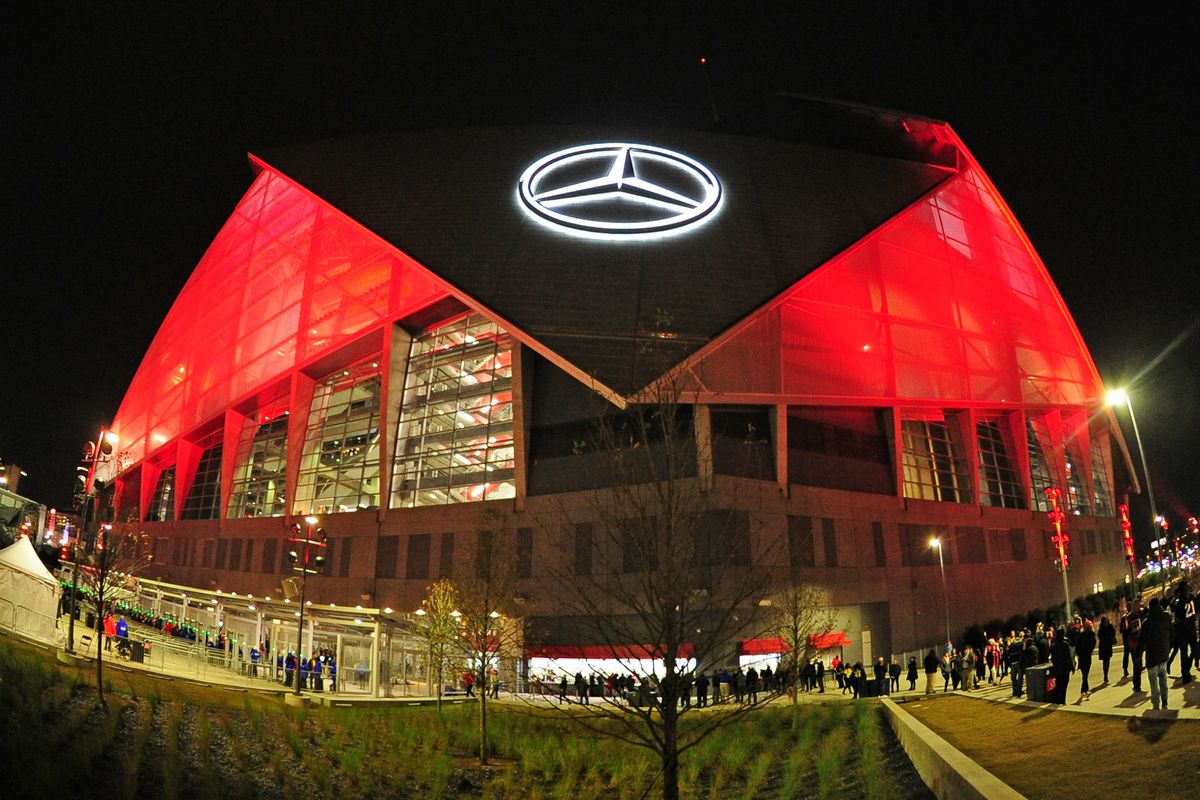 The site of Super Bowl LIII, Mercedes-Benz Stadium, Atlanta, Georgia.