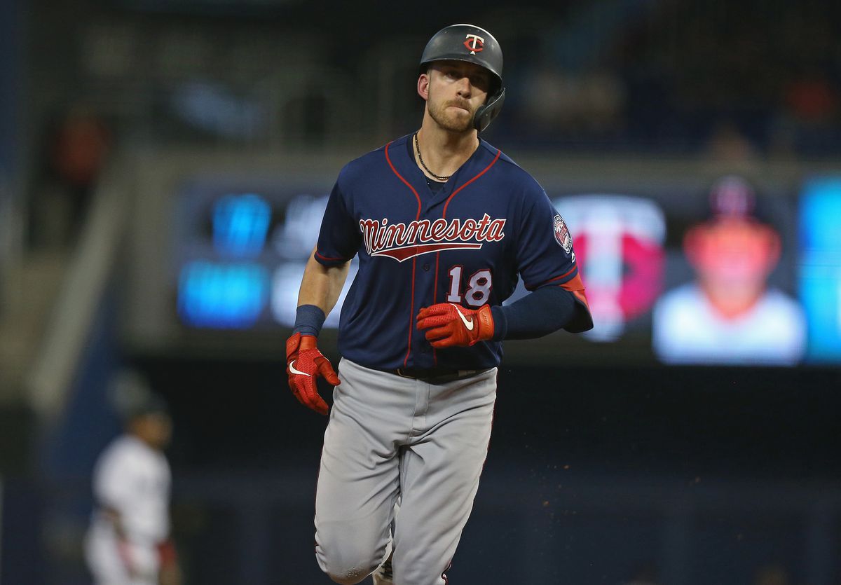 The Minnesota Twins’ Mitch Garver rounds the bases after hitting a three-run home run during the third inning against the Miami Marlins at Marlins Park in Miami on Wednesday, July 31, 2019