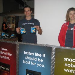 The Popchips booth (trying to ration the Popchips!)