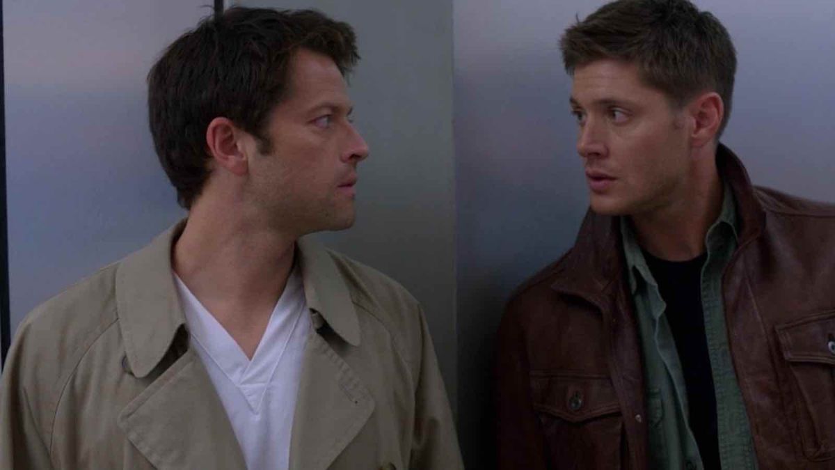 Supernatural’s Dean and Cas staring into each other’s eyes.
