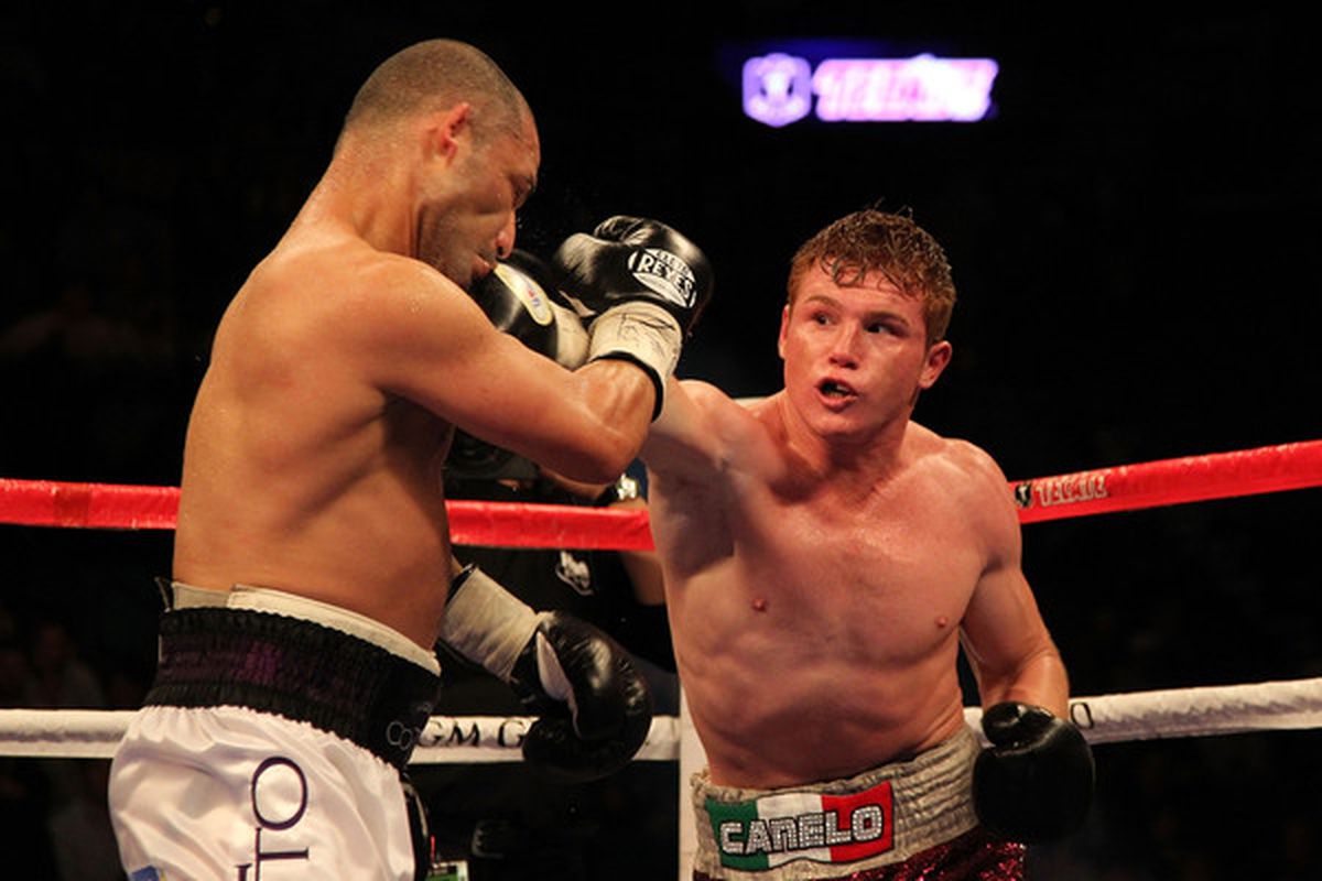 Canelo Alvarez is looking to make his mark on boxing as his career blossoms. (Photo by Jed Jacobsohn/Getty Images)