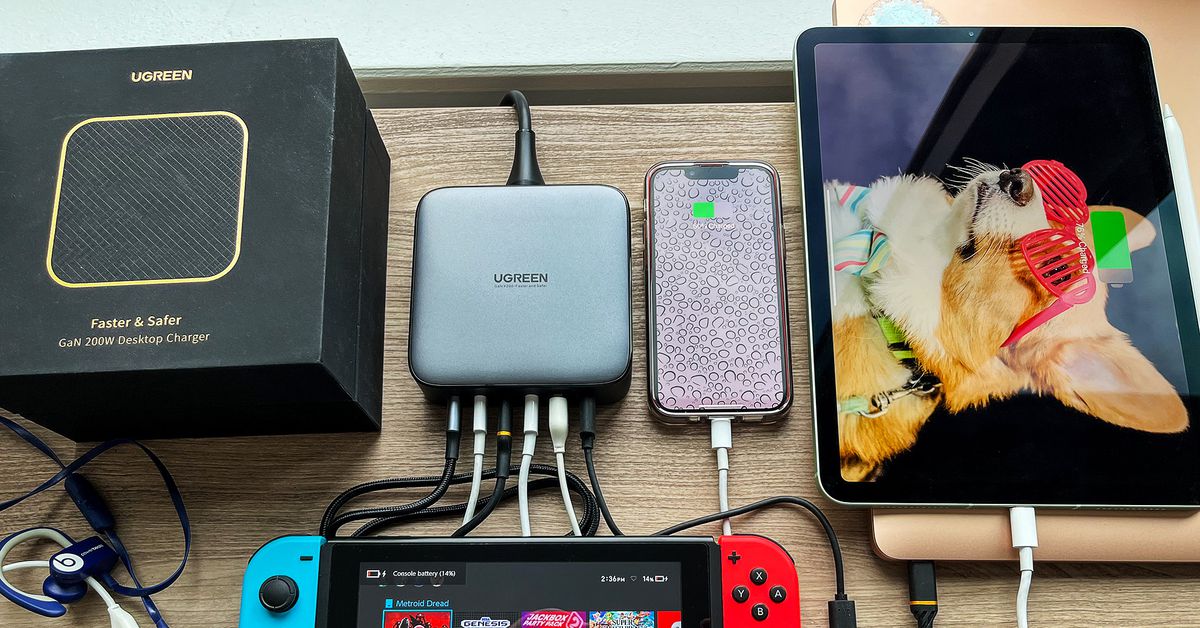 This 200W charging station provides one-stop top-ups for all